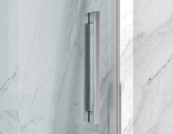 Kabina prysznicowa narożna 110x80 cm szkło 8mm mleczne profile złoty mat Swiss Liniger