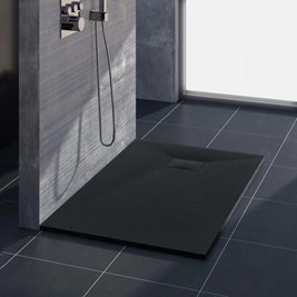 Brodzik prostokątny czarny struktura kamienia smc 120x80 Magnum Black Rea