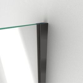 Ścianka prysznicowa 90 cm okucia czarne szkło grafitowe 8mm Swiss Liniger