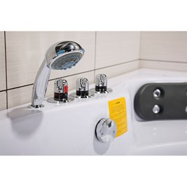 Wanna z hydromasażem narożna podgrzewacz wody 152x152 cm Tiga 604