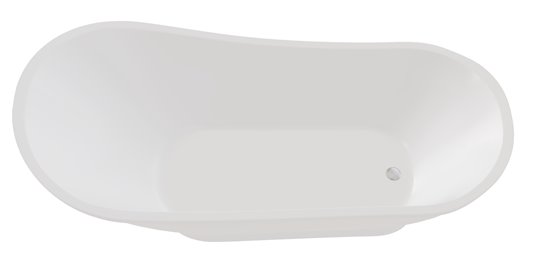 Matowa wanna wolnostojąca 150 cm z syfonem klik-klak chrom Gloria Matt Besco WMMB-150GL