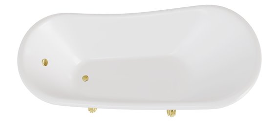 Czarno-biała wanna wolnostojąca 170 nogi złote Otylia B&W Besco WKO-170-BWG