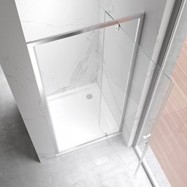 Drzwi prysznicowe uchylne do wnęki kolor profili chrom 80 cm ZES-KZ18B-80 zdjęcie 4