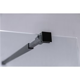 Czarna ścianka prysznicowa 120 cm SH07FB szkło 8mm