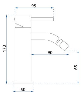 Złoty połysk bateria bidetowa Lungo Rea