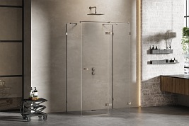 Avexa New Trendy Gunmetal Brushed kabina prysznicowa przyścienna prawa 80x110 cm EXK-3437