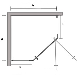 Czarna kabina prysznicowa, pięciokątna 90x90 Stylio BK502PTK+