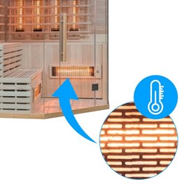 Sauna na podczerwień 6-osobowa 180x180 cm grzejniki kwarcowe i karbonowe Alta7 Infrared