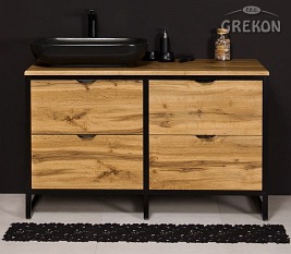 Szafka z czarną umywalką styl loftowy 120 cm seria New York