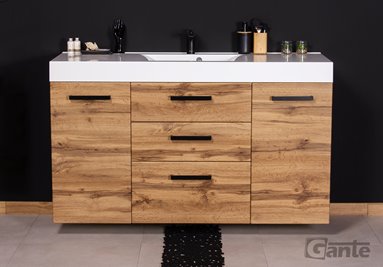 Szafka wisząca z umywalką 140 cm kolor dąb naturalny 50/3 NELA seria Fokus Loft Gante