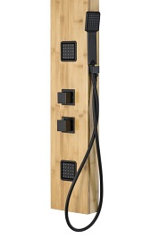 Panel natryskowy z drewna bambusowego czarny termostat Bao Corsan