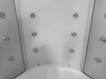 Duża kabino wanna Spa z hydromasażem białe ściany 150x150 cm MO-08150B