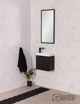 Szafka łazienkowa wisząca z umywalką czarny mat 40 cm Fresco Gante