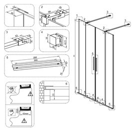 Drzwi prysznicowe rozsuwane szkło 8 mm szerokość 140 cm ASTRA-CH-DUO-140