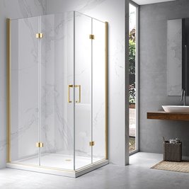 Kabina prysznicowa 100x80 złoto szczotkowane
