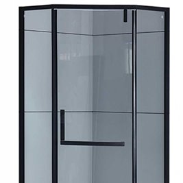 Czarna kabina prysznicowa pięciokątna 80x80 drzwi uchylne KZ4026A