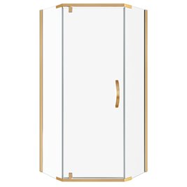 Złota kabina prysznicowa, pięciokątna 90x90 cm Stylio BK502PTZ+
