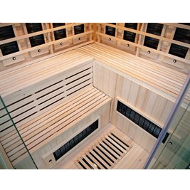 Sauna na podczerwień 6-osobowa 180x180 cm grzejniki kwarcowe i karbonowe Alta7 Infrared