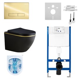 Zestaw podtynkowy kompletny stelaż + miska PEAK-MTB-GL-RIM-03 + przycisk ST+H GOLD