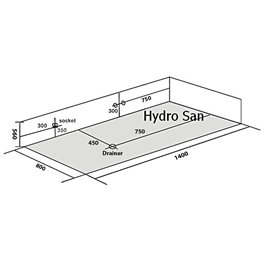 Wanna z hydromasażem narożna 140x80 cm Lemur 796 Hydrosan Lewa