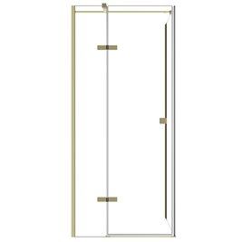 Złota kwadratowa kabina prysznicowa 90x90 lewa Pixa Gold Besco