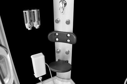 Kabina prysznicowa z hydromasażem na niskim brodziku 120x85 prawa MO-09914P