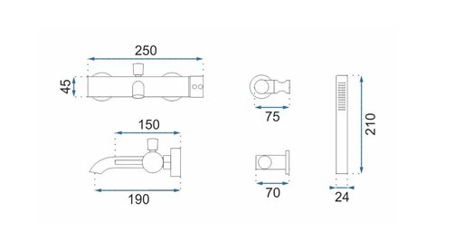 Bateria wannowa Rea Lungo Rea biały połysk