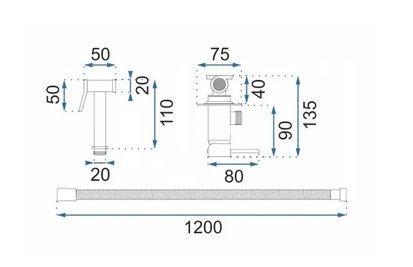 Bateria bidetowa podtynkowa miedź szczotkowana Loop Lungo Rea
