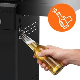 Grill gazowy ZEUS-D kolor czarny ruszt żeliwny moc 17,5 kW + pokrowiec + palnik boczny + LED zdjęcie 20