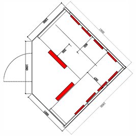 Sauna na podczerwień 6-osobowa 180x180 cm grzejniki kwarcowe i karbonowe Alta7 Infrared