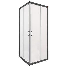 Czarna kabina prysznicowa kwadratowa 90x90 cm Stylio BK502QTK+