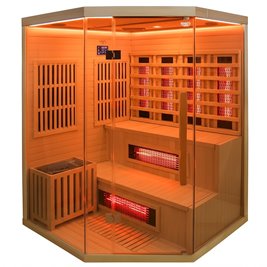 Sauna Combo na podczerwień + fińska 5-osobowa 150x150 cm Moss1 6KW