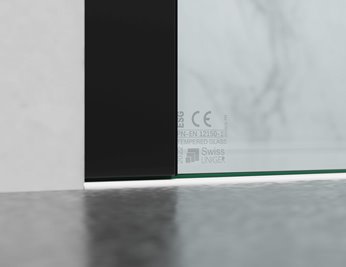 Kabina prysznicowa narożna 140x70 cm szkło 8mm mleczne profile czarny mat Swiss Liniger