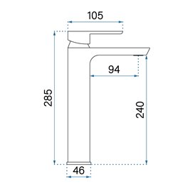 Chromowana bateria umywalkowa wysoka Argus Rea
