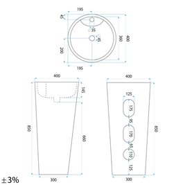 Umywalka wolnostojąca ceramiczna Blanka Savana Mat Rea