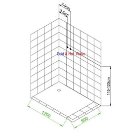 Kabina prysznicowa zabudowana prostokątna profil szczotkowany 120x80 Alma Prawa