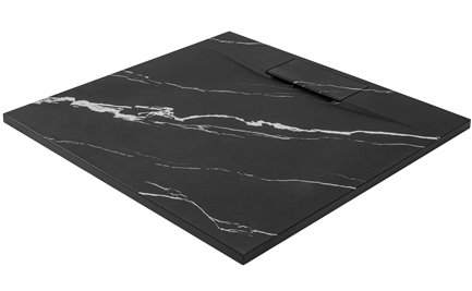 Brodzik kwadratowy czarny struktura kamienia smc 90x90 Bazalt Carrara Black Rea