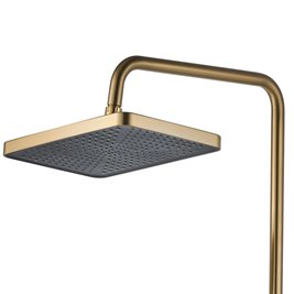 Złoty szczotkowany zestaw prysznicowy z wylewką Helix Rea Gold Brush