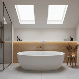 Bateria wannowa natynkowa miedź szczotkowana Rea Drop