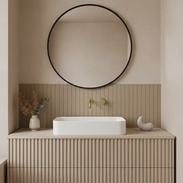 Bateria umywalkowa podtynkowa box Rea Clif złoto szczotkowane