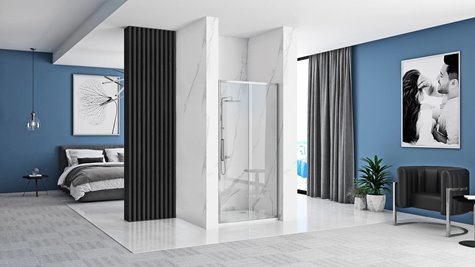 Drzwi prysznicowe rozsuwane 150 cm Rapid Slide Rea Chrom
