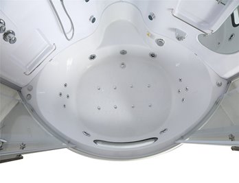 Duża wanno kabina Spa z hydromasażem + sauna parowa 155x155 cm MO-0543