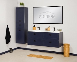 Wisząca szafka z umywalką granatowy mat 120/4 cm seria Grend Gante