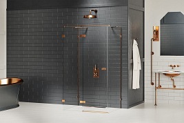 Kabina prysznicowa przyścienna lewa 110x90 cm EXK-3710 Avexa New Trendy Copper Brushed