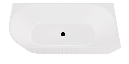 Denaya Besco biała wanna wolnostojąca 170 cm prawa syfon czarny WAS-170-DPB