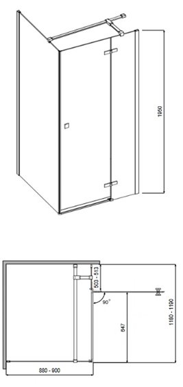 Prostokątna kabina prysznicowa 120x90 P Pixa Besco