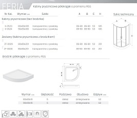 Kabina prysznicowa 80x80 K-0523 Feria New Trendy