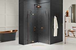 Miedziana kabina pięciokątna 80x80 lewa EXK-3818 Avexa New Trendy Copper Brushed