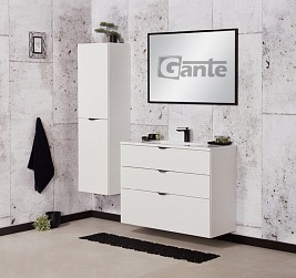 Biała matowa szafka łazienkowa wisząca z umywalką 100 cm Victa Gante