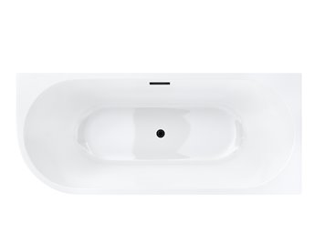 Wanna narożna przyścienna 170 cm Intero Corsan Prawa korek klik-klak czarny